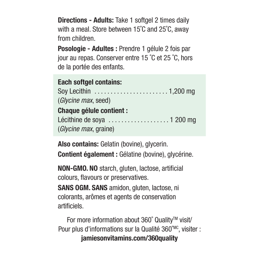 Jamieson 健美生 卵磷脂, 1200毫克, 100粒
