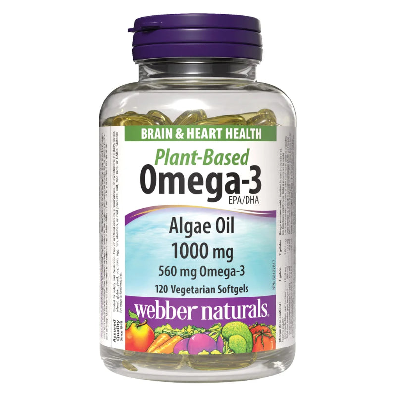 Webber Naturals 海藻油Omega-3,120 粒素食軟膠囊 維持心腦功能