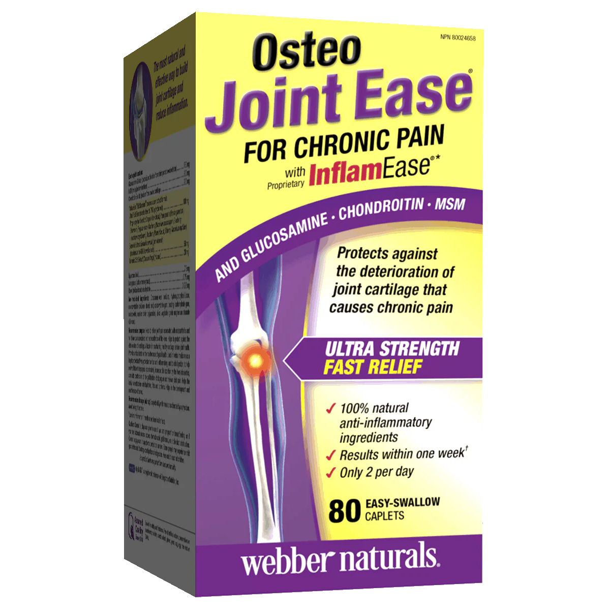 Osteo Joint Ease™InflamEase™缓解炎症- 维骨力+软骨素+MSM， 80粒易吞片– Natural Vitamin  Direct natvd.com