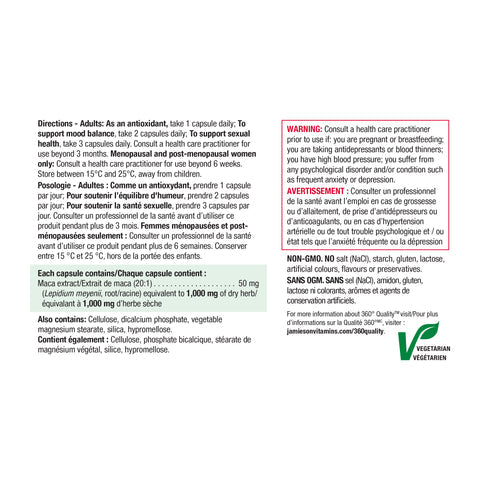 6 x Jamieson Maca 1000 mg 45 veg capsules Bundle