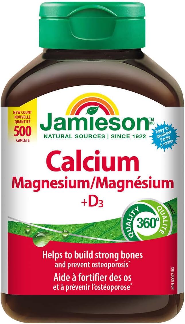 Jamieson Calcium and Magnesium with Vitamin D3, 500 caplets 健美生