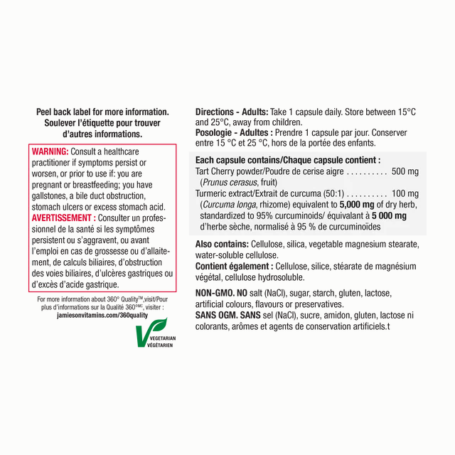 Jamieson Tart Cherry + Turmeric 30 capsules
