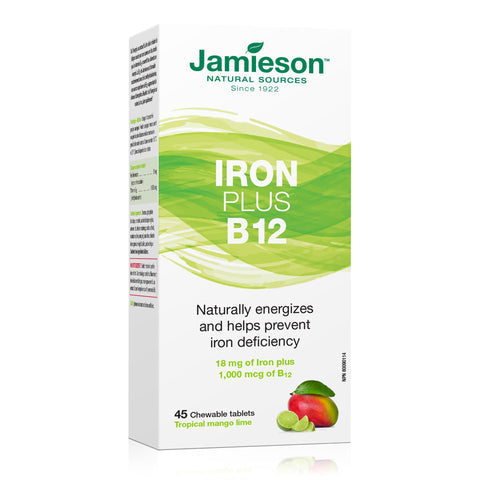 【优惠组合】6瓶 x Jamieson 铁+维生素B12,咀嚼片45粒