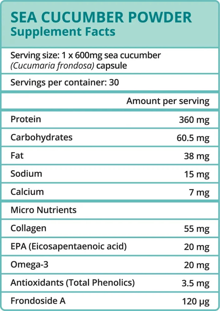Bêche Sea Cucumber Powder 30 capsules