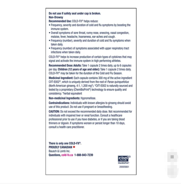 Cold-Fx Extra Strength 300mg 168 capsules