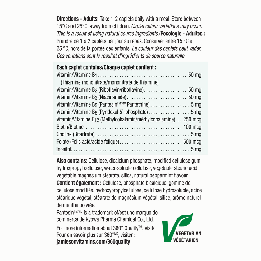 6 x Jamieson Vitamin B Complex, 50 mg, 90+30 Caplets Bundle