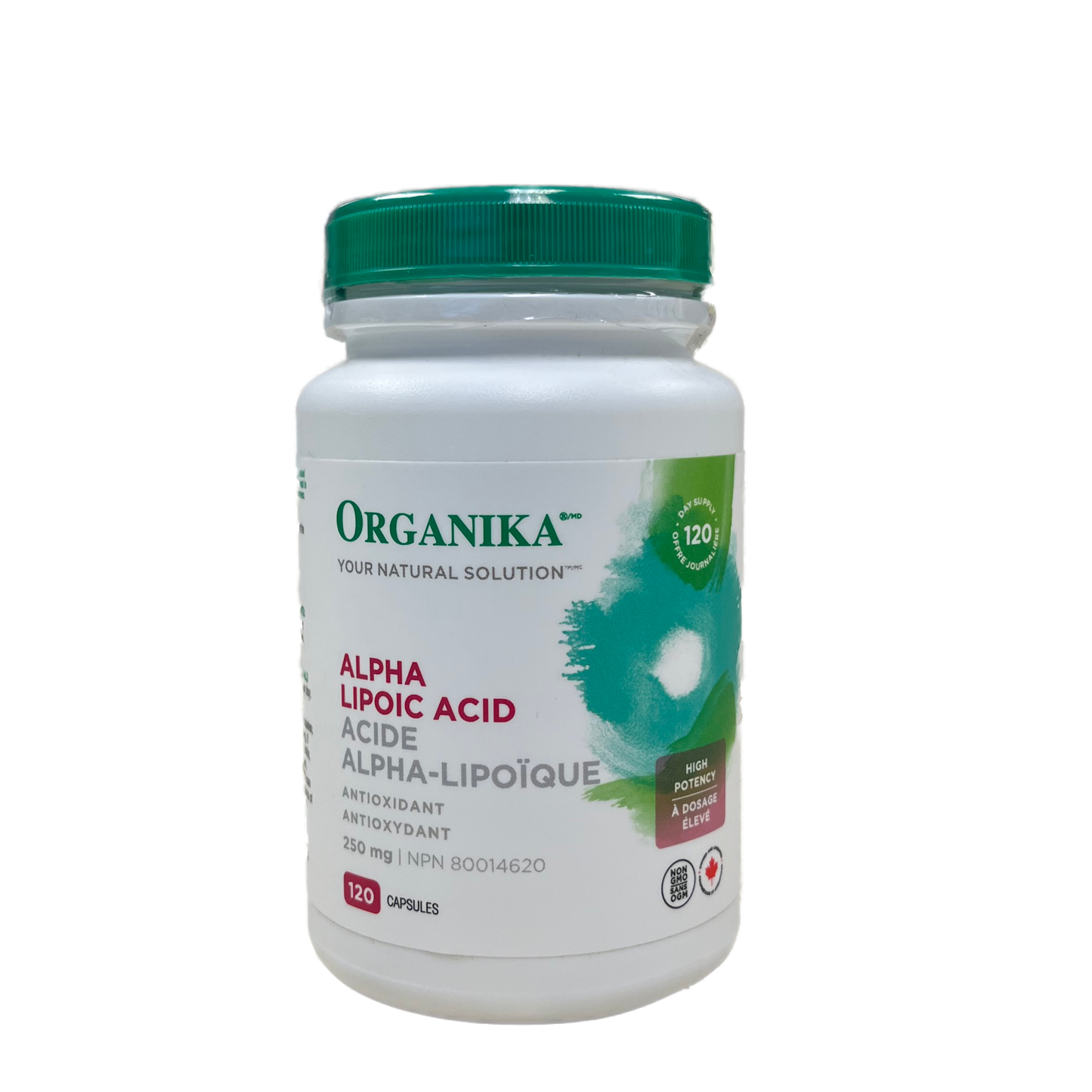 Organika Alpha Lipoic Acid supplement bottle on a white background