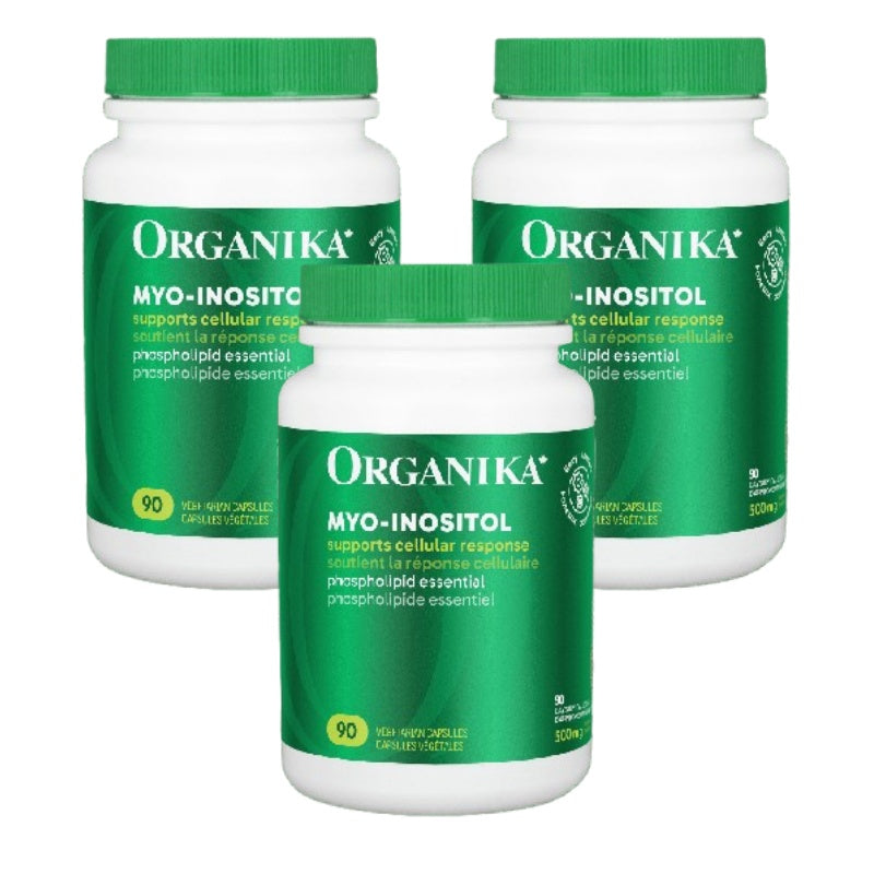3x Organika Inositol (Myo-Inositol) 500mg 90 vegetarian capsules Bundle