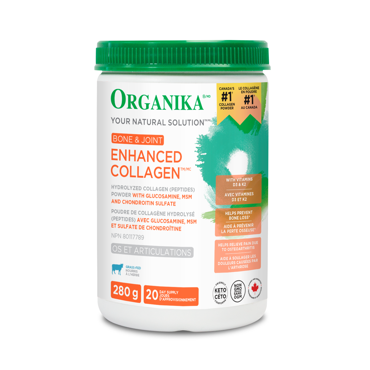 Organika 增强型胶原蛋白™ 骨骼和关节,280 克