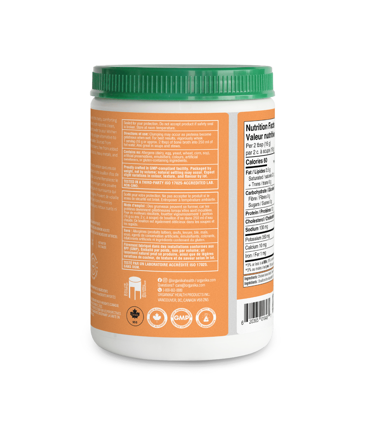 6x Organika Chicken Bone Broth Turmeric Pepper Protein Powder 300g Bundle