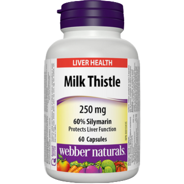 Webber Naturals Milk Thistle 60% Silymarin, 250 mg, 60 caps Canada
