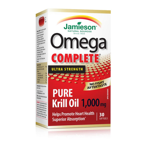  Jamieson 全效增強型磷蝦油，１０００毫克，３０粒