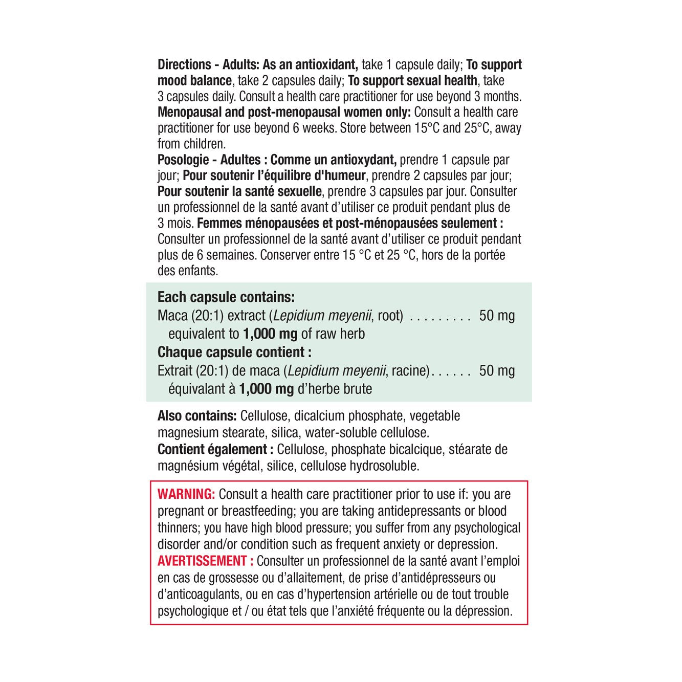 Jamieson Maca 1000 mg 45 veg capsules