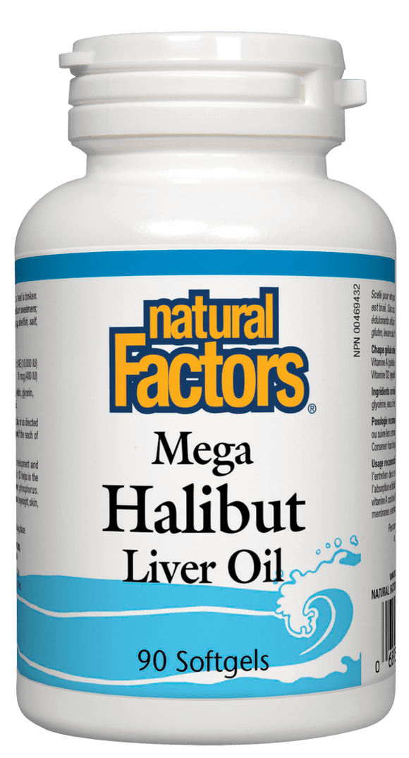  Natural Factors 巨型比目魚魚肝油， 90粒