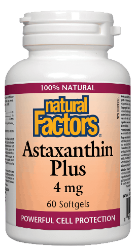 Natural Factors Astaxanthin Plus, 4mg, 60 softgels 然自自然