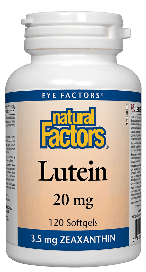 Natural Factors 護眼葉黃素, 20 毫克, 60 軟膠囊