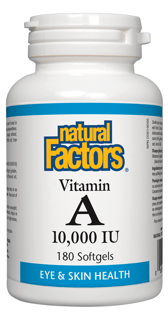 維生素A (Vitamin A), 10,000iu, 180軟膠囊