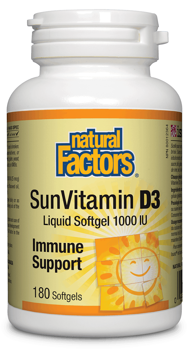 Natural Factors SunVitamin D3 1000 IU 180 softgels