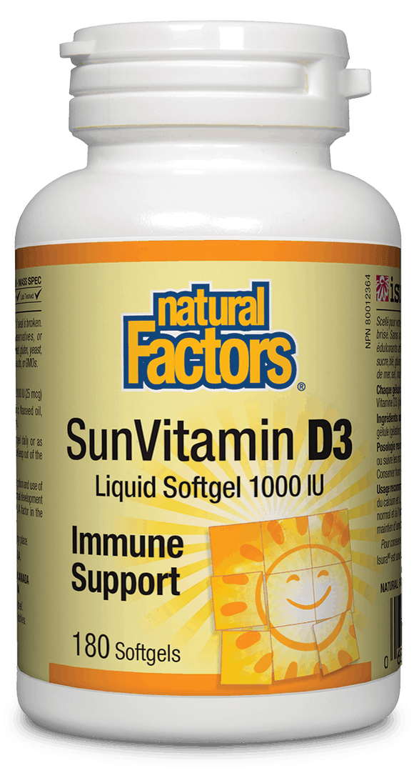 Natural Factors SunVitamin D3 1000 IU 180 softgels