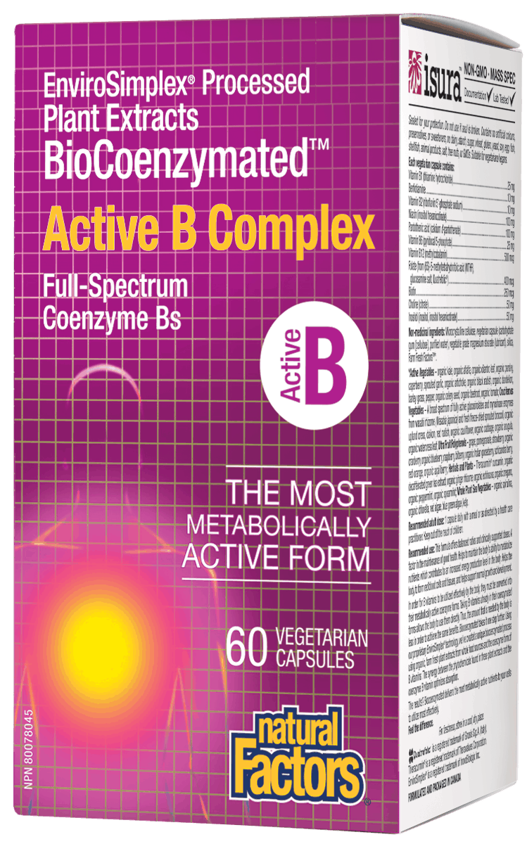 然自自然 Natural Factors BioCoenzymated Active B Complex 60 vegetarian capsules