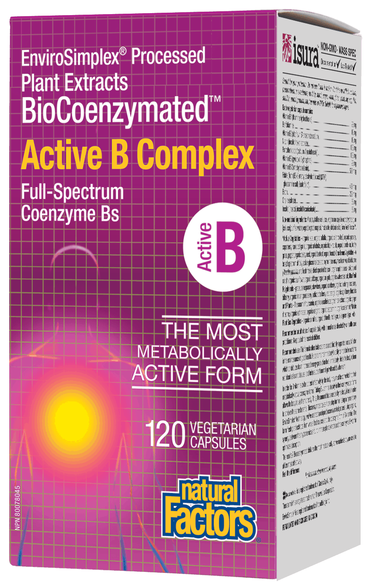 Natural Factors BioCoenzymated 然自自然 Active B Complex 120 vegetarian capsules