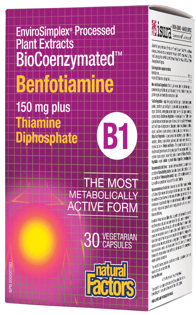 Natural Factors Benfotiamine 150 mg plus Thiamine 30 veg cap
