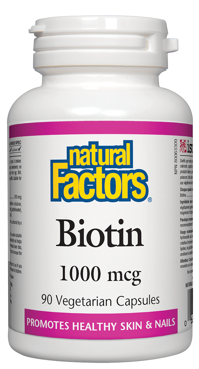 Natural Factors 生物素 1000 微克 90 粒素食膠囊
