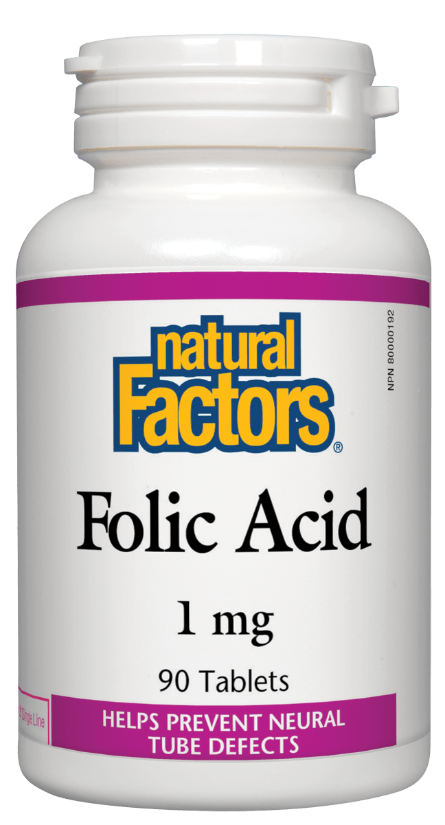 Natural Factors Folic Acid 1 mg 90 tablets