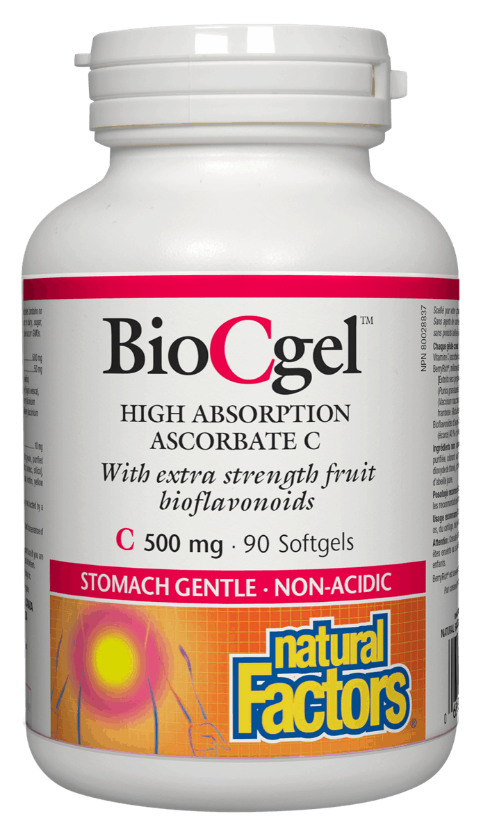 Natural Factors BioCGel High Absorption Ascorbate 500 mg, 90 softgels
