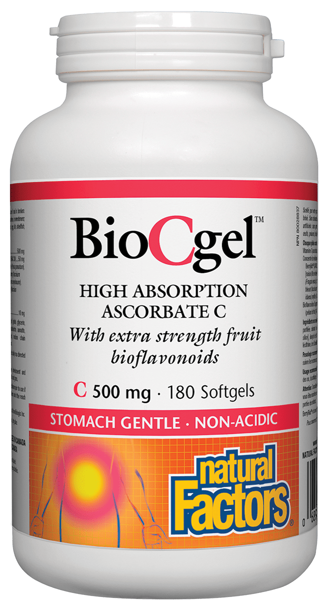 Natural Factors BioCgel High Absorption Ascorbate 500 mg, 180 softgels