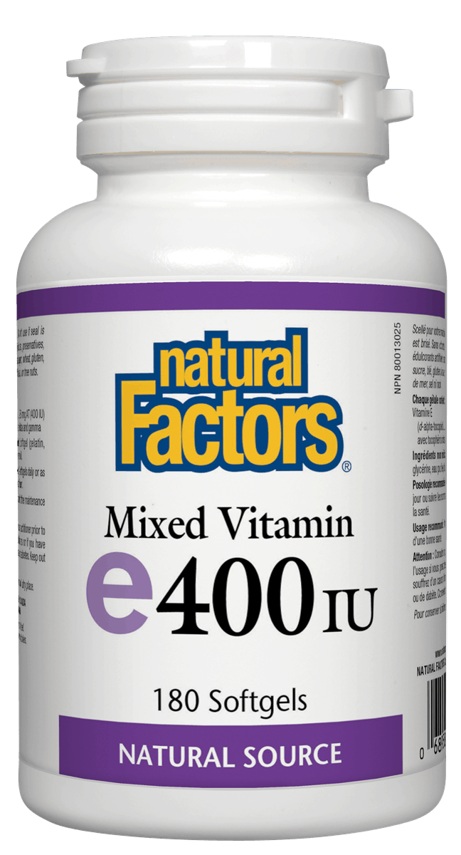 Natural Factors Vitamin E 400IU, 180 softgels