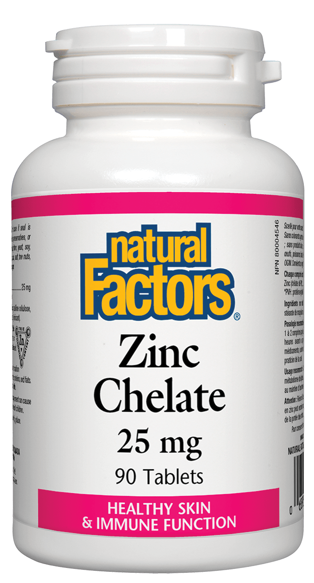 Natural Factors Zinc Chelate 25 mg bottle natural vitamin direct inc natvd.com