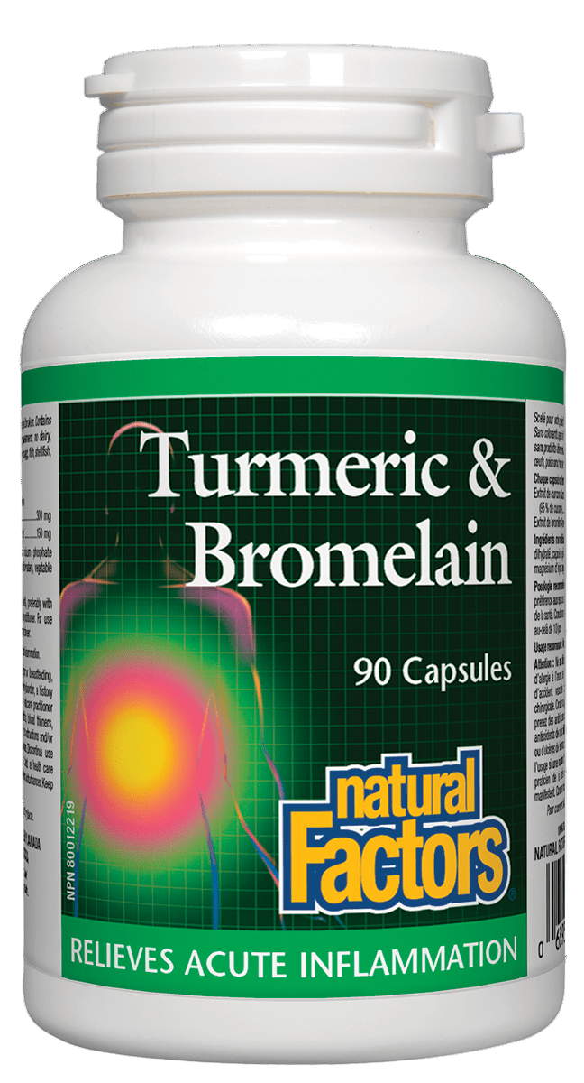 Natural Factors Turmeric & Bromelain, 90 caps 然自自然