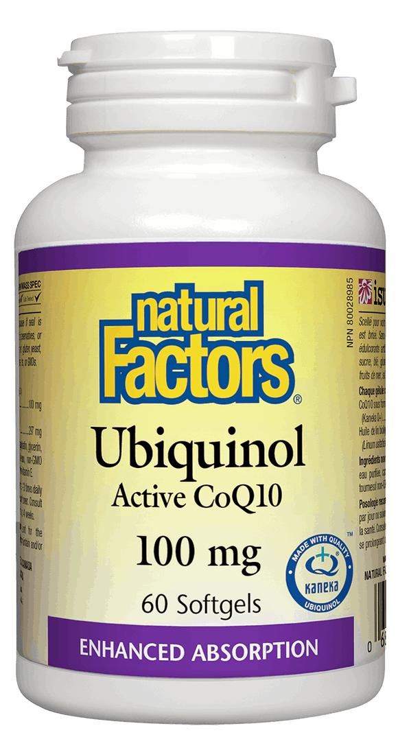 Natural Factors Ubiquinol QH Active CoQ10, 100 mg, 60 softgels