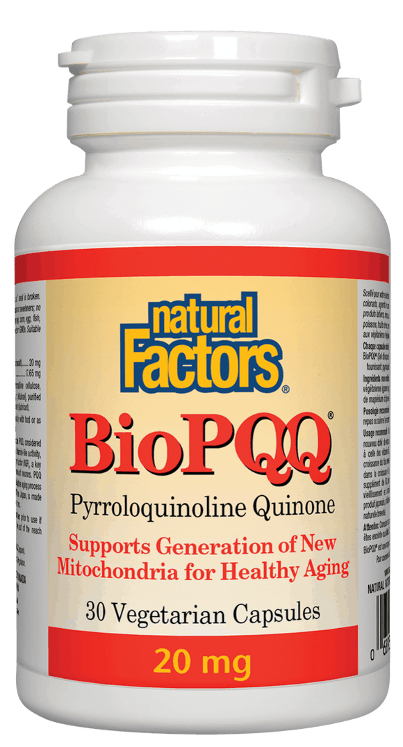 Natural Factors BioPQQ Pyrroloquinoline Quinone 20 mg 30 veg capsules
