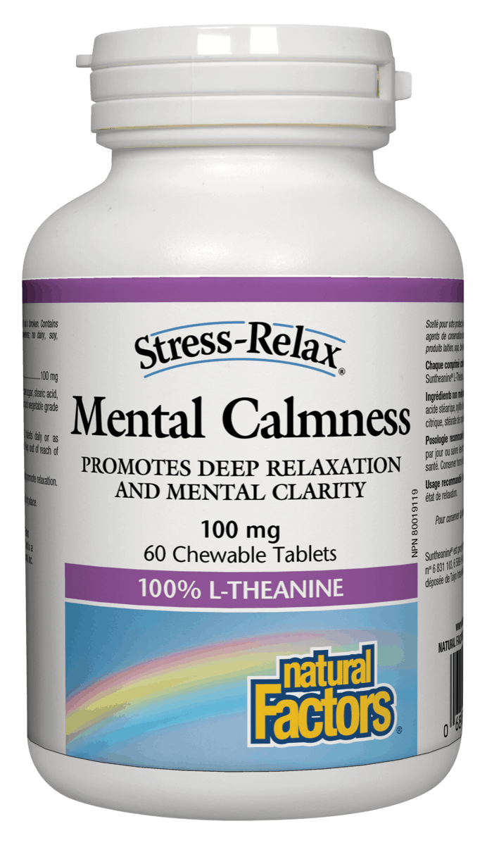 Natural Factors Stress-Relax Mental Calmness, 100mg, 60 chewable tabs