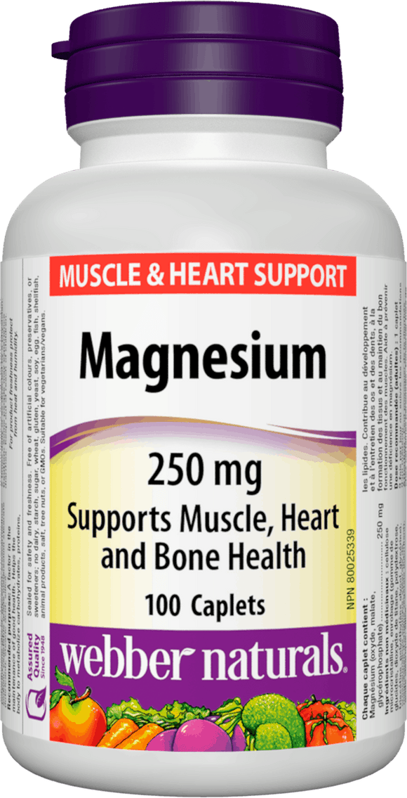 Webber Naturals  Magnesium 250 mg, 100 Caplets