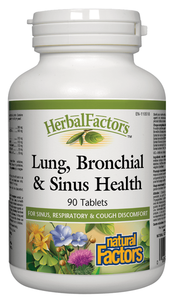 Natural Factors Lung, Bronchial & Sinus Health, 90 tabs