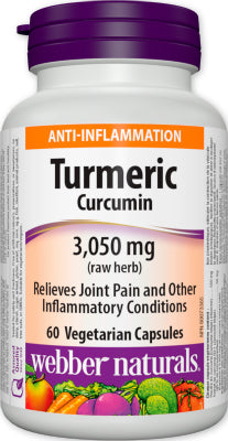 Webber Naturals Turmeric Curcumin 3,050 mg(Raw herb), 60 vcaps