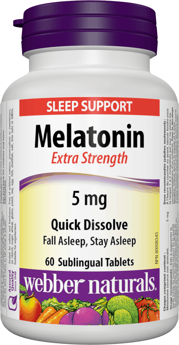 Webber Naturals Melatonin Easy Dissolve, 5 mg, 60 sublingual tabs
