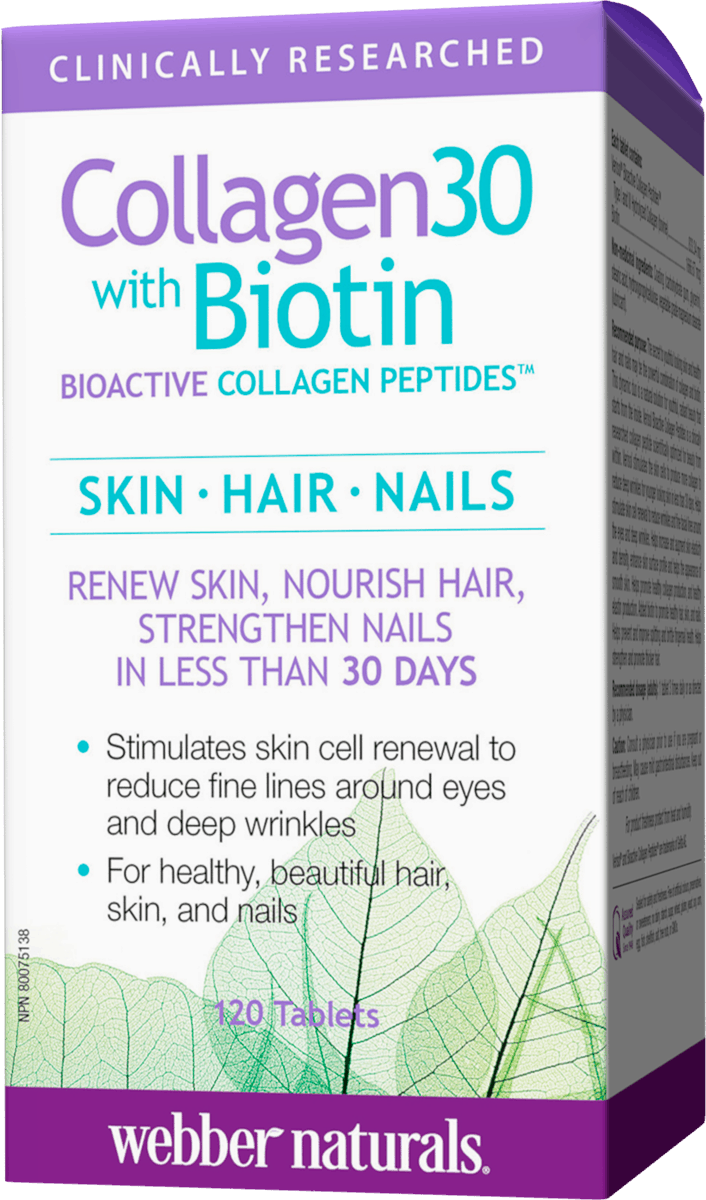 Webber Naturals Collagen 30 with Biotin Bioactive Collagen Peptides 120 tablets