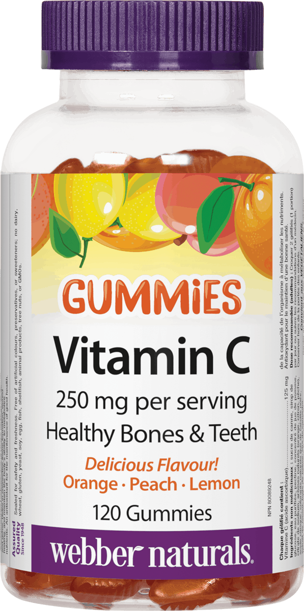 Webber Naturals Vitamin C 250 mg per serving Orange 120 Gummies