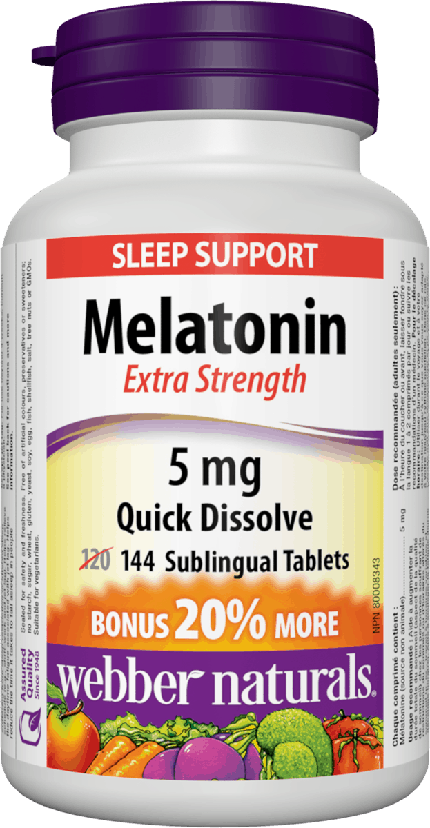 Webber Naturals Melatonin Easy Dissolve, 5 mg, 144 sublingual tablets