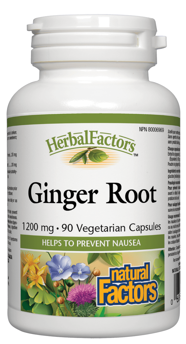 Natural Factors Ginger Root Extract, 1200mg, 90 vegetarian capsules