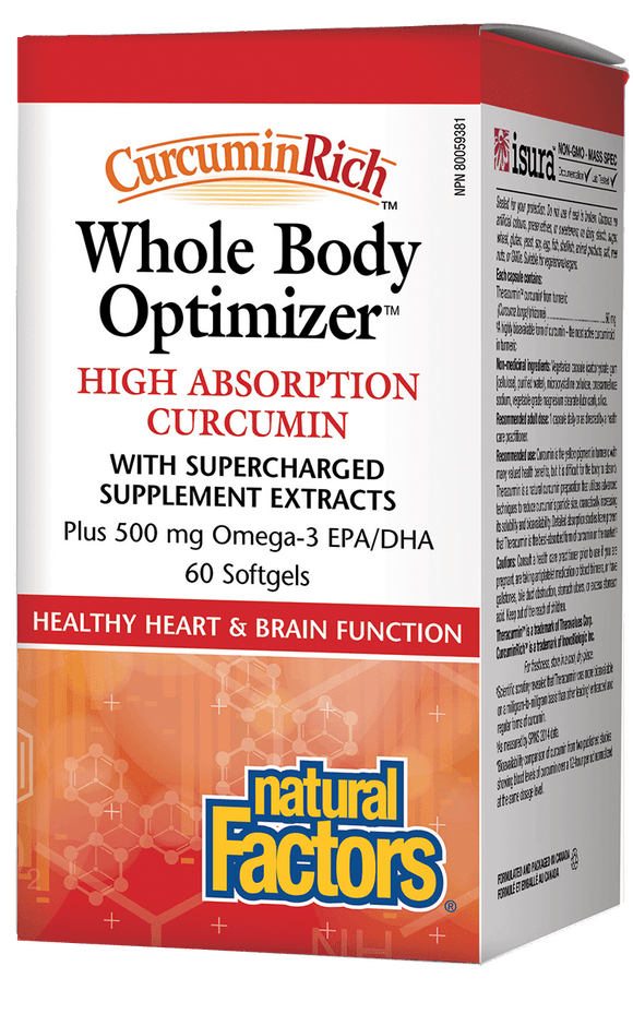 Natural Factors Whole Body Optimizer, High absorption curcumin 60SG
