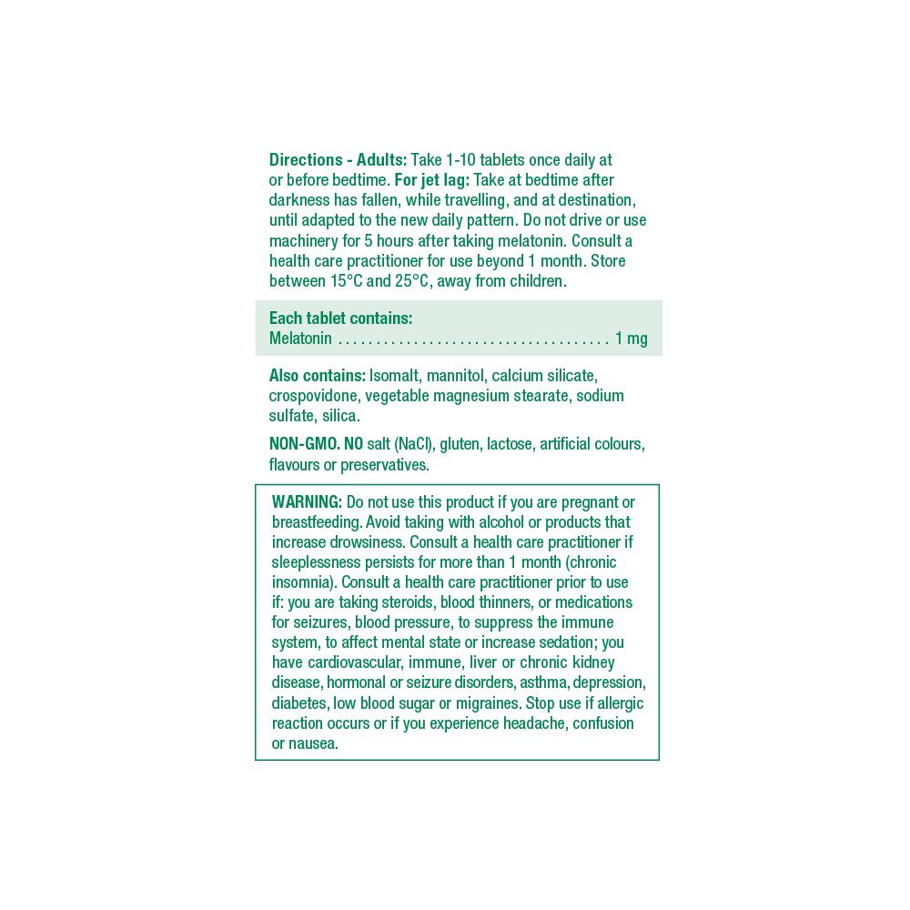 Jamieson Melatonin 1mg Sublingual Unflavoured, 60 tabs