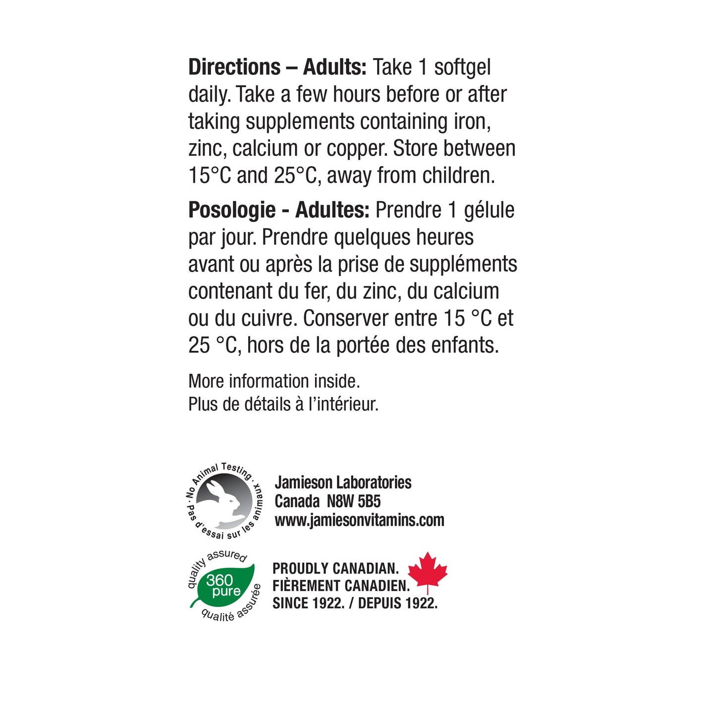 Jamieson Oregano Oil with Vitamin D + E Extra Strength 90 softgels 健美生 directions