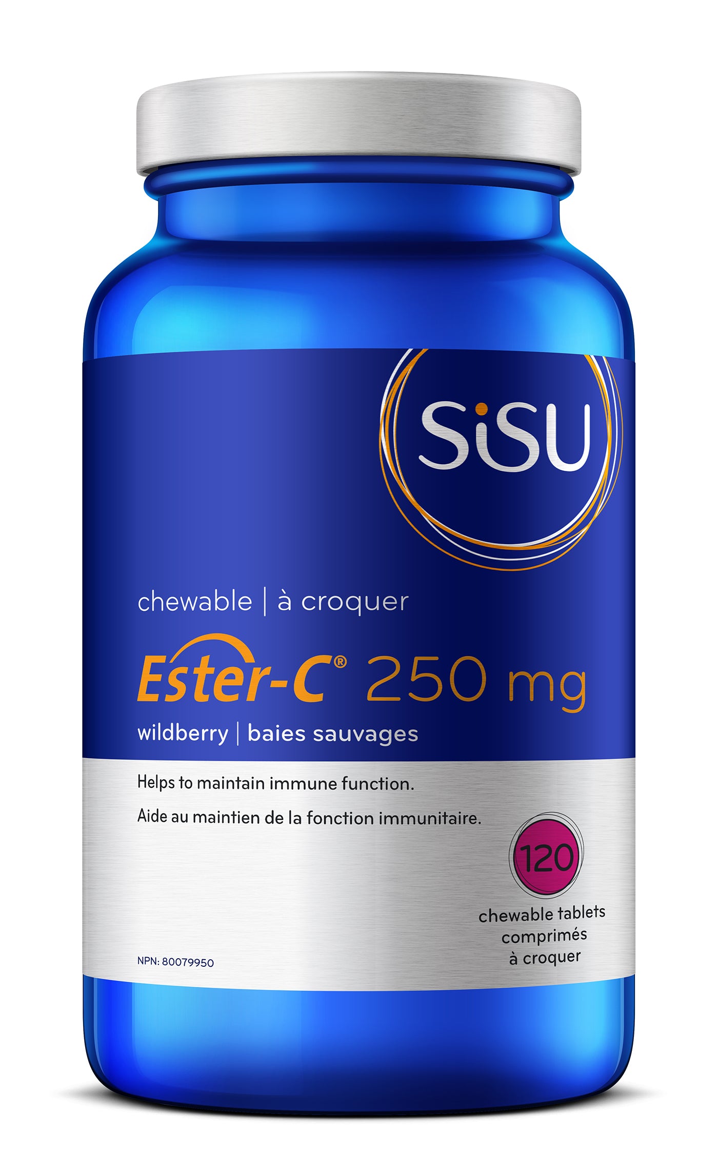 SISU Kids Ester-C® 250 mg, Natural Wildberry Flavour, 120 tablets