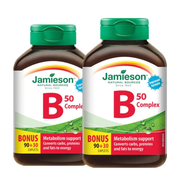 【優惠組合】2 x Jamieson 自然賦能/緩解壓力 維生素B 50，加量裝，90+30粒