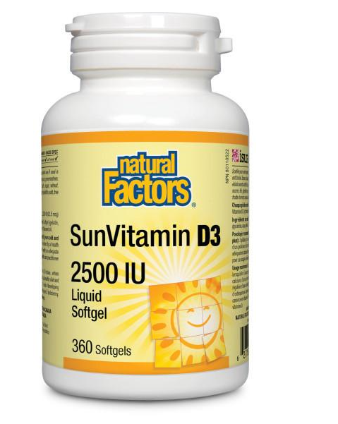 Natural Factors SunVitamin D3 2500 IU, 360 softgels
